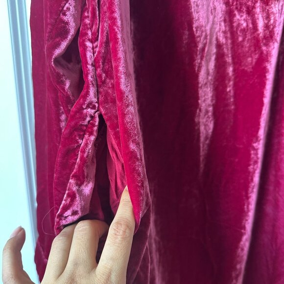 Anthropologie Melody Velvet Long Sleeve Tunic Mini Dress Pink Red 1X / XL - Picture 8 of 12